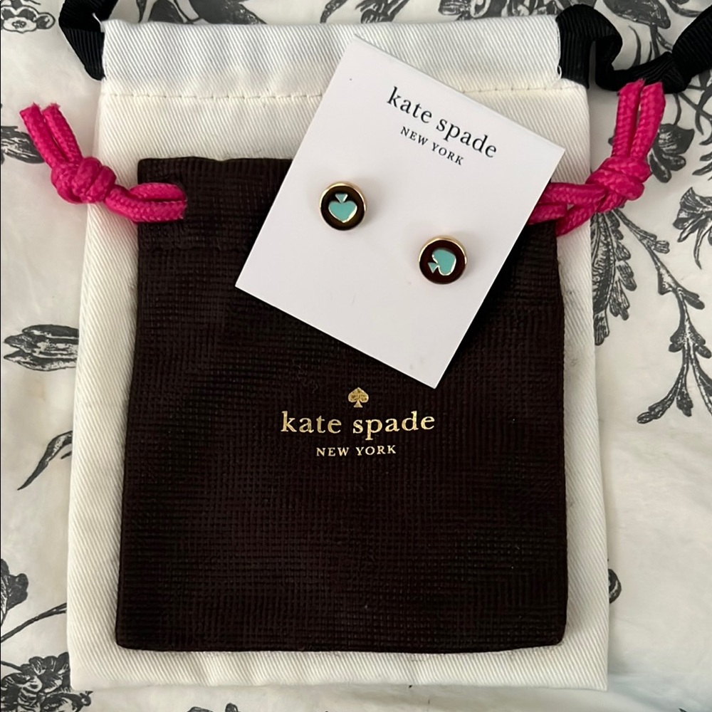 Kate Spade Gold and Blue Stud Earrings